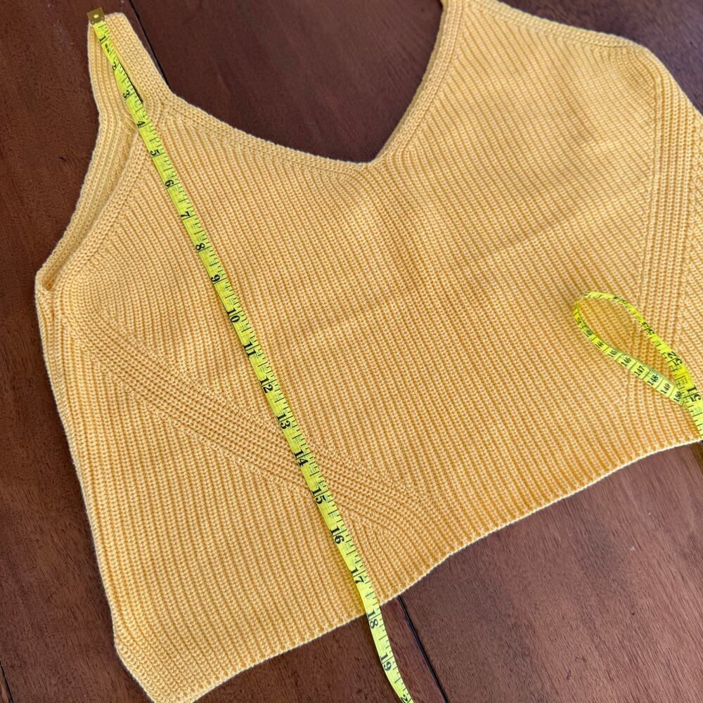 One Grey Day Orson Knit Crop Tank Cotton Silk Blend Sunbeam Butter Yellow Sz Med - Picture 12 of 14